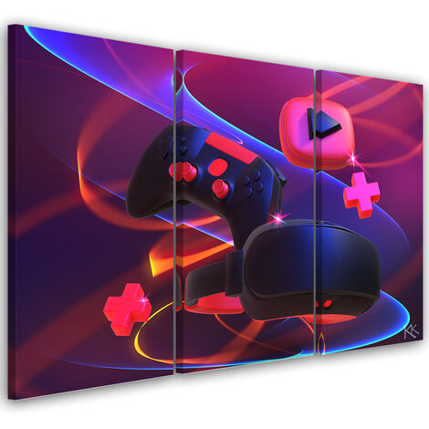 Feeby 3 parti Tela immagini 120x80 cm Gioco Giochi Quadro per
