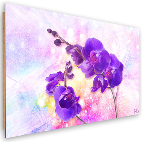 Komar Adesivo Murale Decorativo Orchidea - 100x70 Cm - ViolA/Bianco/Verde - Rimovibile