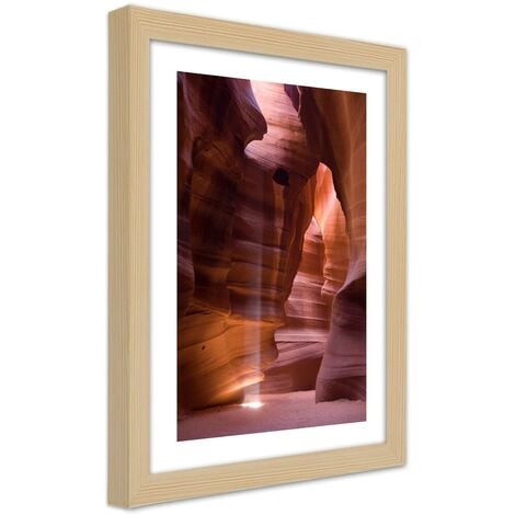 Quadro con cornice, L'alba in una grotta - 70x100