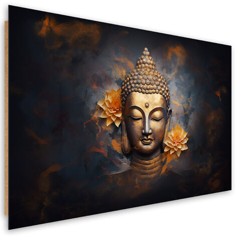 Deco panel picture, Gold Buddha abstract - 100x70 (1/5)