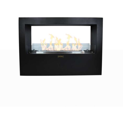 Camino a bioetanolo "Giotto" da terra biocamino per interno ed esterno 100 x h 70 cm -Nero