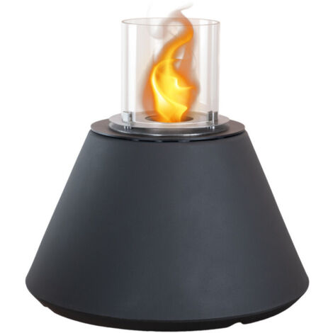 camino bioetanolo da terra per interno esterno divina fire "stromboli" in resina antracite ø60x56 cm