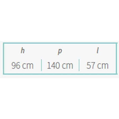 Sdraio Formentera basculante 57x140x96h cm bianca