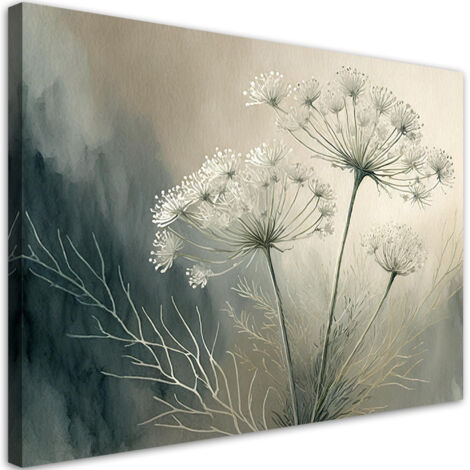 BINCUE 6 Quadri Su Tela Botanici Neutri - Stampe Floreali Rustiche Per Parete 30x40 Cm - Soggiorno E Camera