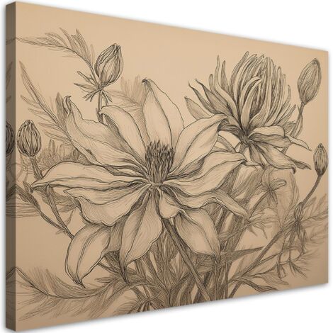 Quadro su tela, Fiori di piante beige - 60x40 (1/5)