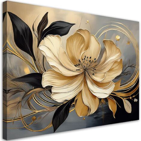 Quadro su tela, Fiore beige Astratto - 60x40 (1/5)