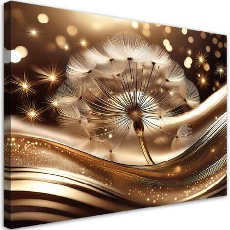 Quadro su tela, Dandelion Glamour Fiori d'oro Glamour - 60x40 (1/5)