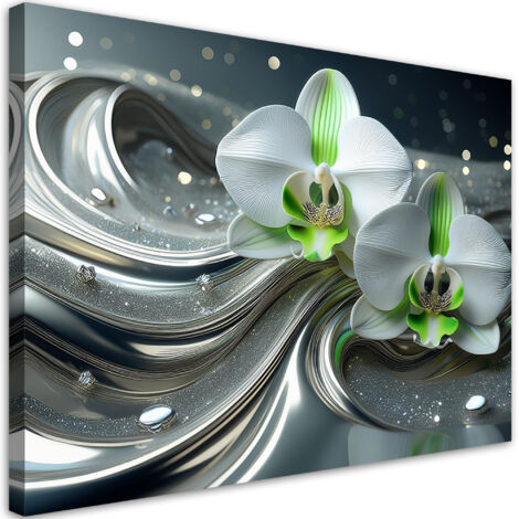 Quadro su tela, Fiore astratto di orchidea - 60x40 (1/5)