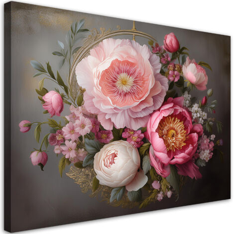 Quadro su tela, Fogliame Fogliame Rosa Naturale - 120x80 (1/5)