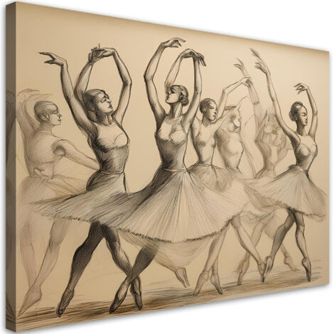 Quadro su tela, Ballerine d'epoca - 120x80 (1/5)