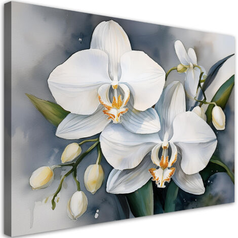 Quadro su tela, Fiore di orchidea astratto - 60x40 (1/5)