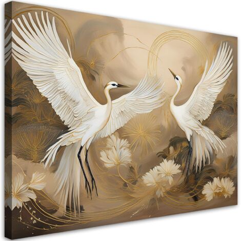 Quadro su tela, Gru Uccelli Animali - 120x80 (1/5)