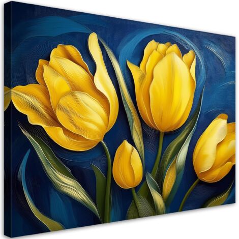 Quadro su tela, Fiori di tulipano naturali - 60x40 (1/5)