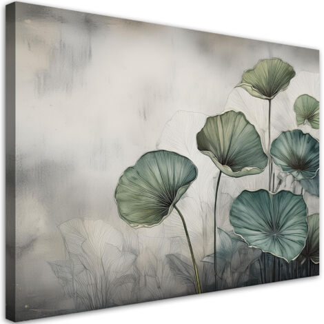 Quadro su tela, Foglie verdi - 60x40 (1/5)