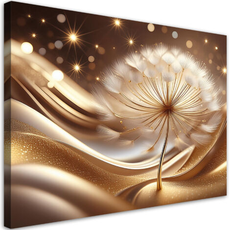 Quadro su tela, Fiori Glamour Oro - 120x80