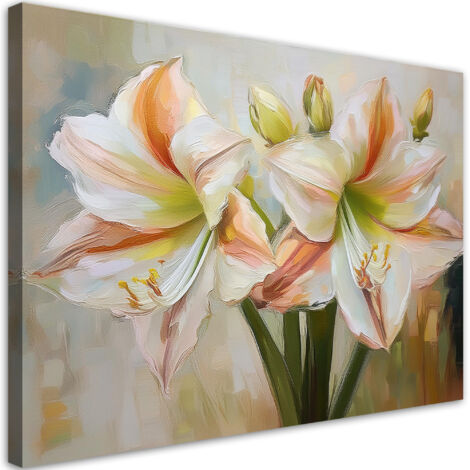 Quadro su tela, Fiore dipinto di bianco - 120x80 (1/5)