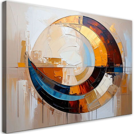Quadro su tela, Astrattismo geometrico in beige - 60x40 (1/3)