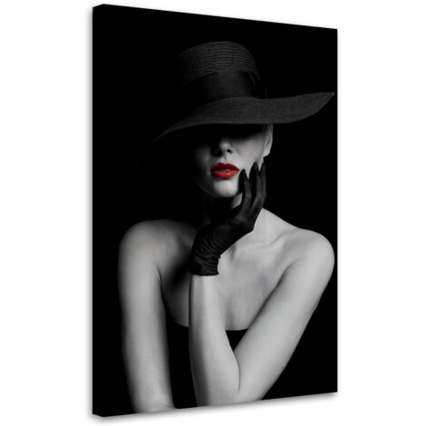 Quadro su tela, Donna sensuale con cappello - 40x60 (1/3)