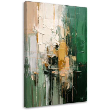 Quadro su tela, Astrazione geometrica Verde Beige Tela - 60x90