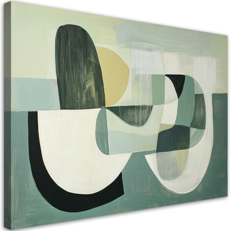 Quadro su tela, Verde Astratto Forme geometriche - 60x40
