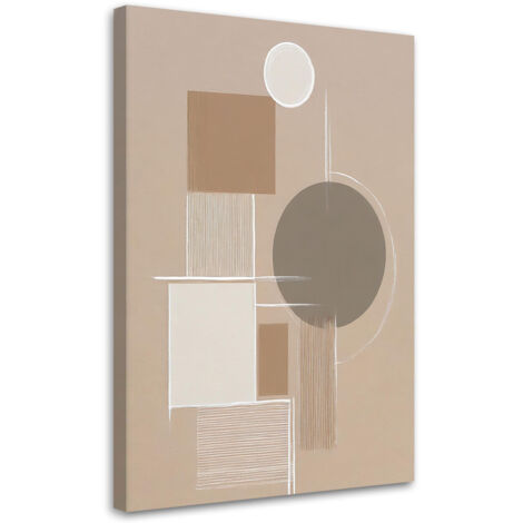 Quadro su tela, Astrazione Figure geometriche Beige Minimalismo - 80x120 (1/3)