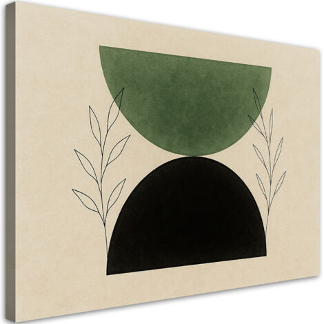 Quadro su tela, Semicerchi Minimalismo Botanica Verde - 120x80 (1/3)