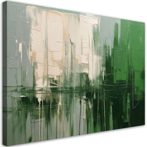 Quadro su tela, Astrazione in verde e beige - 120x80 (1/3)