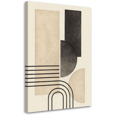 Quadro su tela, Astratto geometrico Linea foglia - 70x100