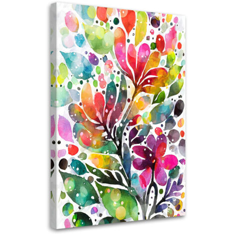 Quadro Su Tela Grandi Dimensioni Acquerello Fiori di cardo Poster botanici Stampe su tela Pittura originale Immagine di arte della parete Decorazioni per la camera da letto 50x75cmX2 Senza cornice