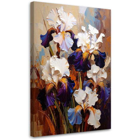 Quadro su tela, Iris Fiori effetto pittura ad olio - 40x60