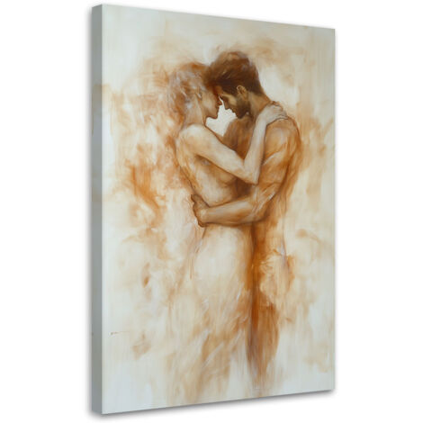 Quadro su tela, Coppia nuda amore beige - 80x120 (1/3)