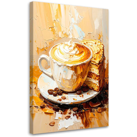 Quadro su tela, Tazza di caffਠeffetto vernice - 80x120 (1/2)