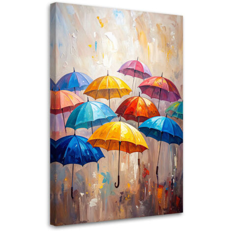 Quadro su tela, Ombrelli colorati Astratto - 80x120 (1/2)