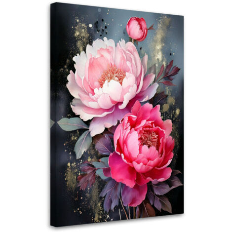 Quadro su tela, Peonie Rosa Chiaro Glamour - 40x60 (1/3)
