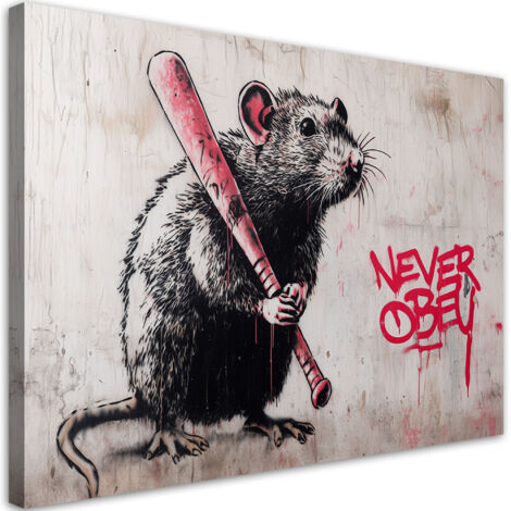 Quadro su tela, Ratto Street Art - 120x80 (1/3)