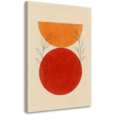 Quadro su tela, Forme geometriche astratte Minimalismo Rosso Arancione - 80x120 (1/3)