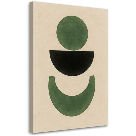Quadro su tela, Forme geometriche Minimalismo Verde Beige - 80x120 (1/3)