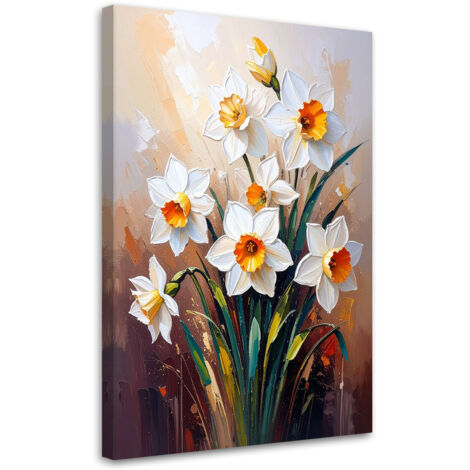Quadro su tela, Gigli bianchi Fiori - 80x120 (1/2)