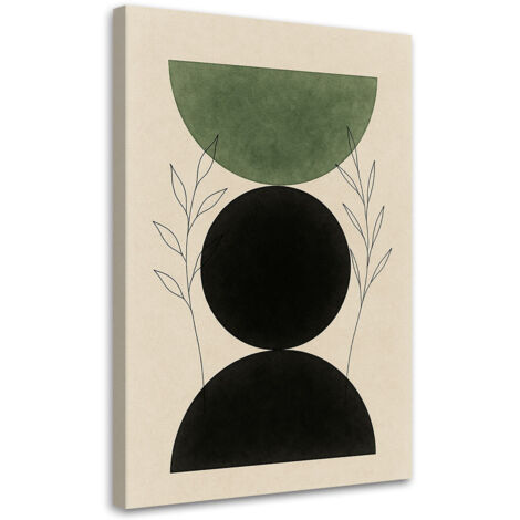 Quadro su tela, Figura geometrica Piante Minimalismo Verde - 80x120 (1/3)