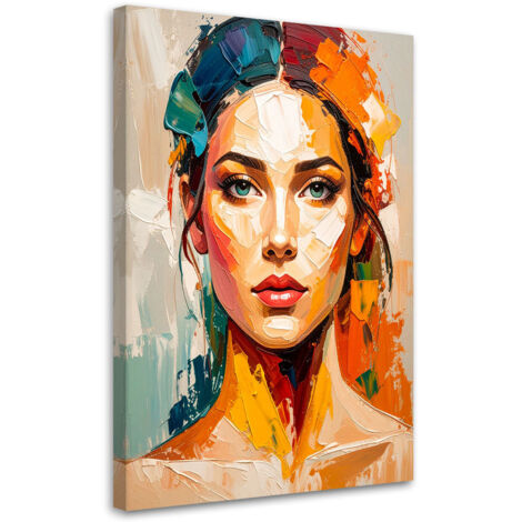 Quadro su tela, Ritratto di bella donna effetto pittura - 80x120 (1/2)