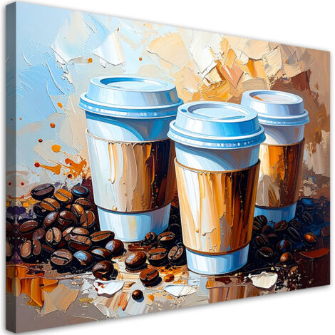 Quadro su tela, Tazze di caffਠ- 120x80 (1/2)