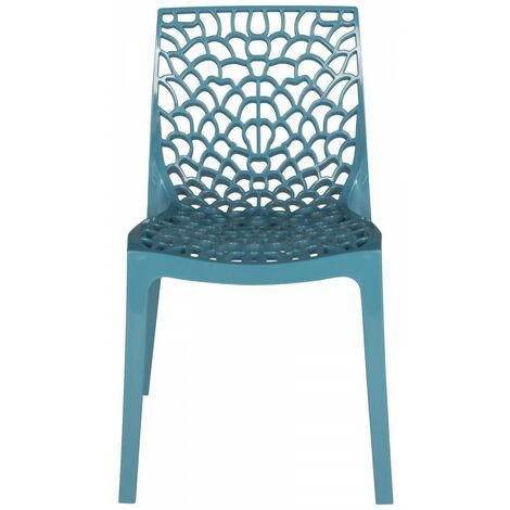 Sedia Traforata Da Interni / esterni Di Design blu petrolio In Polipropilene