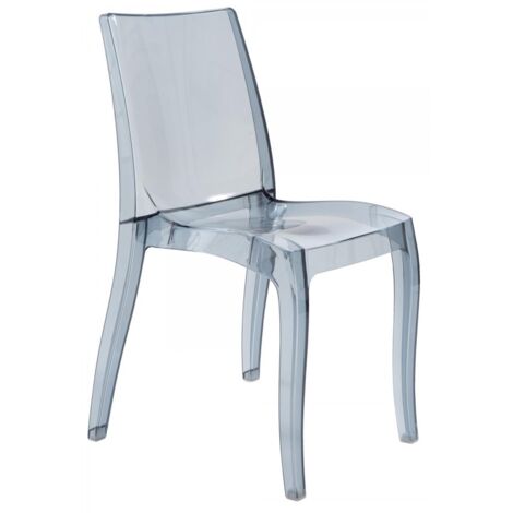 Sedia Da Interni Trasparente grigio fumè In Policarbonato Trasparente Design