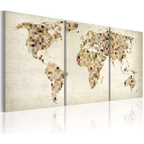 Quadro - Mappa del mondo: quadrati - 120x60