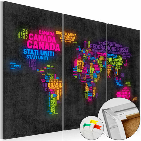 Puntine con testa in legno, 3 forme per mappamondo e mappa del mondo