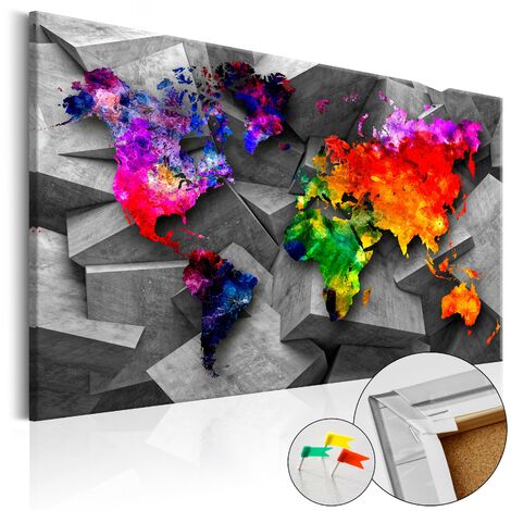 Quadri di sughero - Colorful World Map [Cork Map]