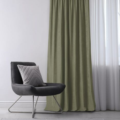 Tenda trasparente cotone oliva Dimensioni tende 140x260 cm