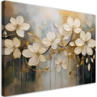 Quadro su tela, Fiori naturali dipinti - 60x40