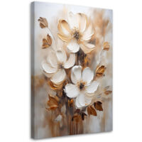 Quadro su tela, Fiori beige Dipinto - 80x120