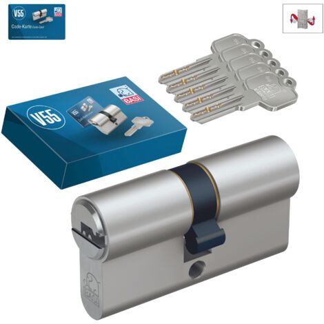Basi - V55 Prof.Doppelzylinder VS N+G 40/50, mattnickel, Code-Karte - VB5200-1020